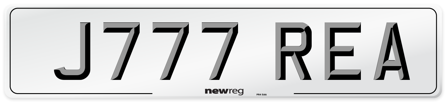 J777 REA Number Plate from New Reg